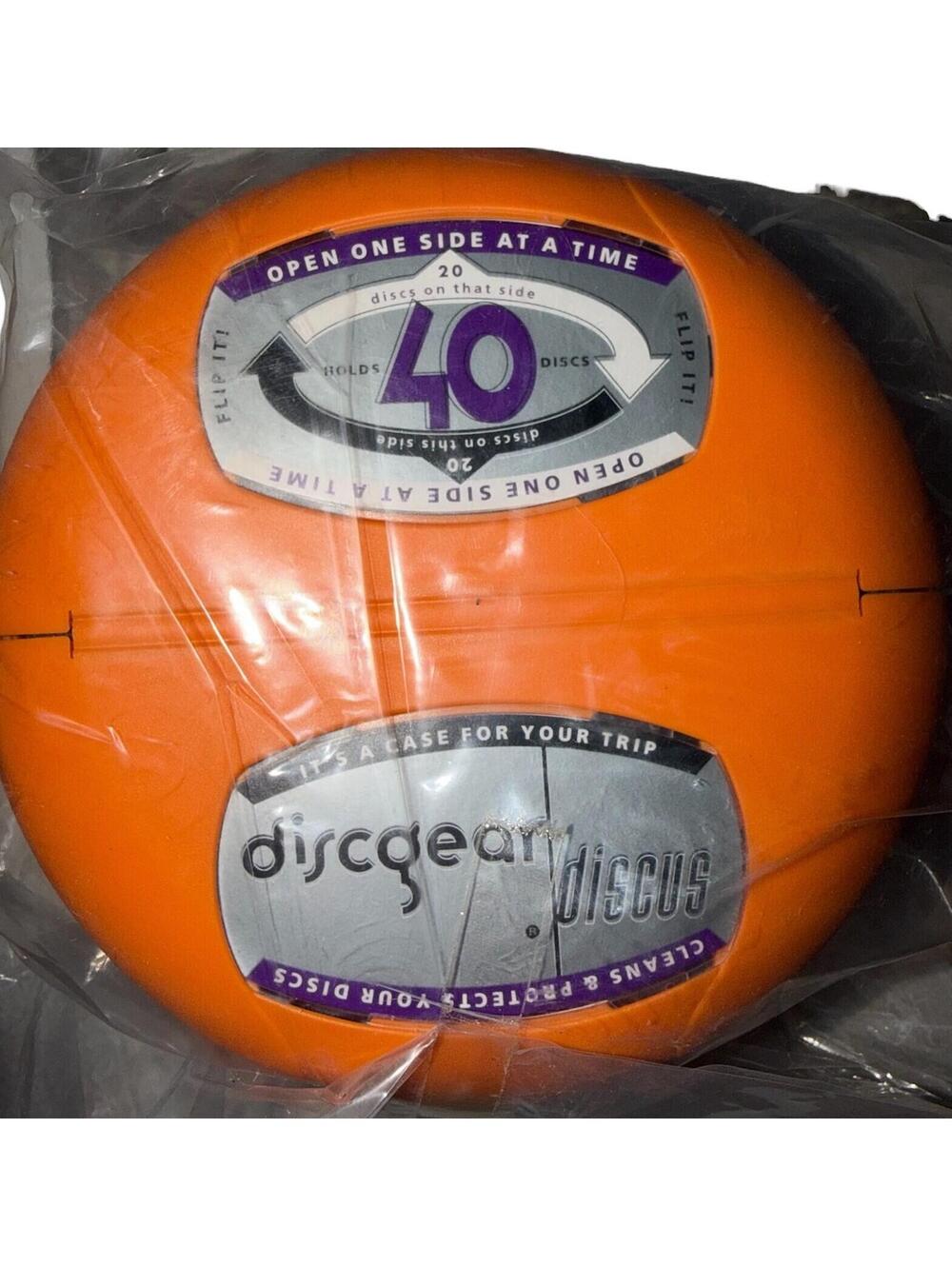 discgear Discus Disc Case 40 Capacity Portable Organizer Cleans Protects Orange